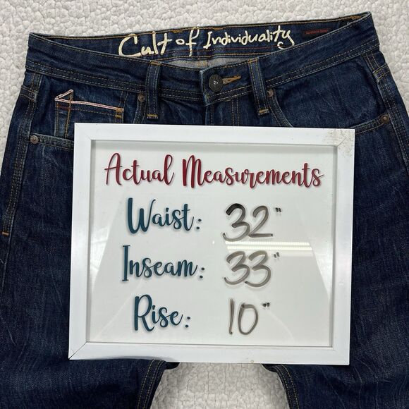 Cult of Individuality Selvedge Rocker Slim Fit Jeans 32x33 Japanese Denim USA - Picture 8 of 16
